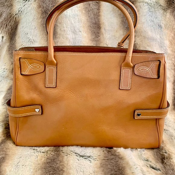 LUELLA COGNAC PEBBLE LEATHER SATCHEL - Picture 4 of 8